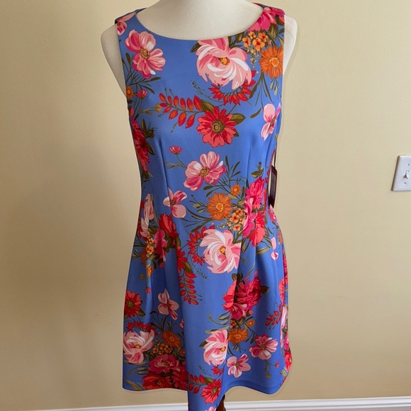 Vince Camuto Blue Fit and Flare Mini Dress - Picture 1 of 10